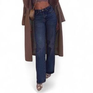 Zara Mid-Blue Straight Leg Full Length Z1975 High Waist Jeans Denim Pants 25 0